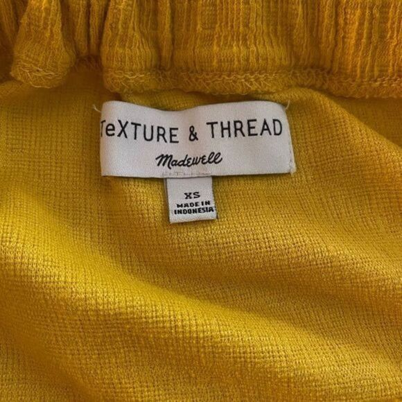 Madewell Texture & Thread XS Extra Small Mustard Yellow Cropped Crop Top Shirt - Picture 6 of 10